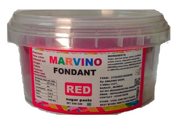 MARVINO RED FONDANT 200 GM
