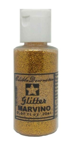 Marvino Edible Glitter for Cakes, Ice Cream, Whipcream, Pastries, Makeup, Art and Craft Golden