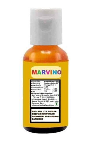 Marvino metalic gel Colors edible Food Colours for cake pastries pinata white chocolate sweets and creams Yellow