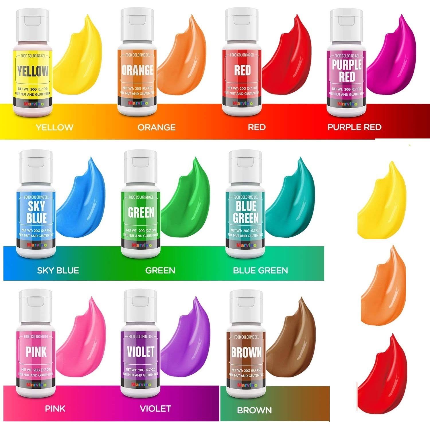 Marvino Color Gel Food Colour Assorted 10 - Image 2