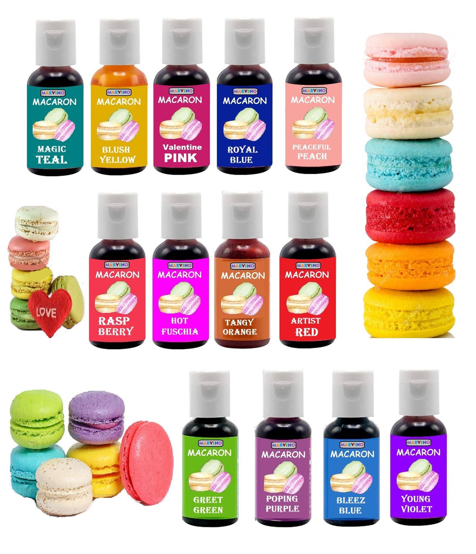 Marvino Macron Color, Food Colours Set of 13 - Image 2