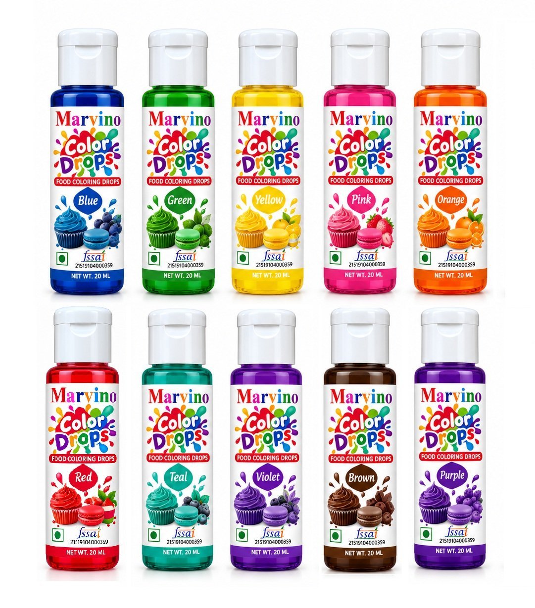 Marvino Color Drops set Of 10 (Food Colors) - Image 8