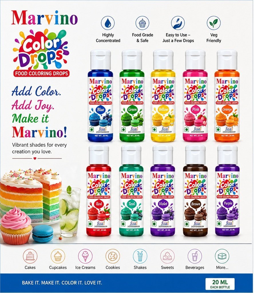 Marvino Color Drops set Of 10 (Food Colors) - Image 6