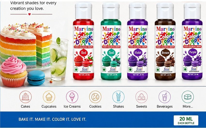 Marvino Color Drops set Of 10 (Food Colors) - Image 4