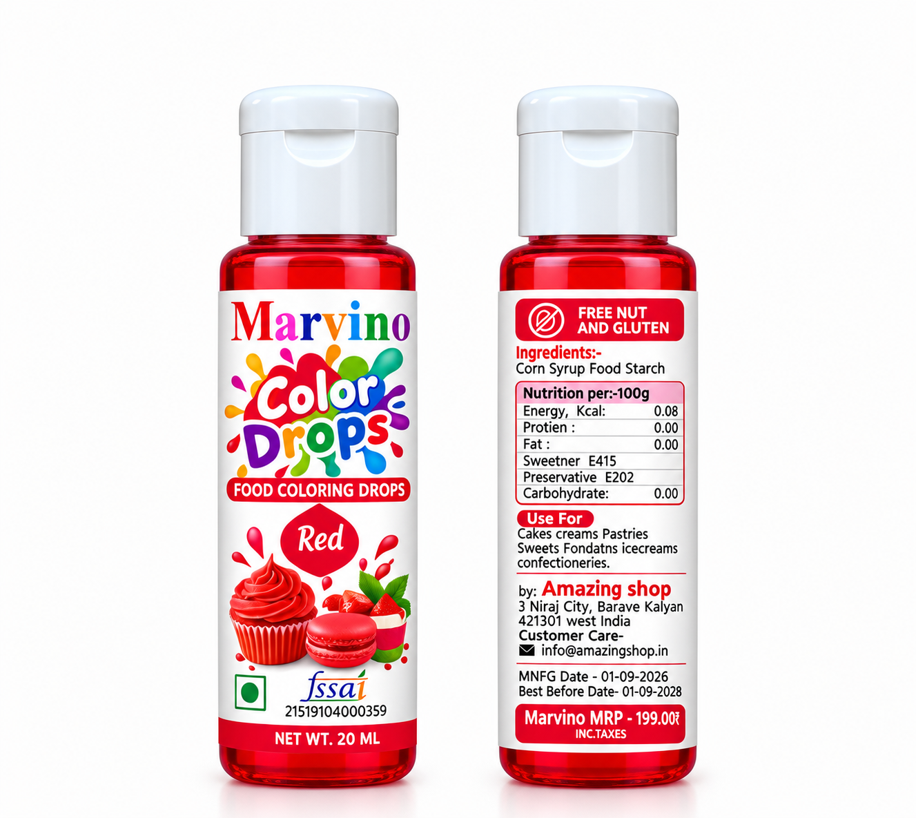 Marvino Color Drops set Of 10 (Food Colors) - Image 7
